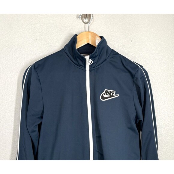 Nike Womens Pre Gamer Athletic Track Jacket Navy/White Sz‎ M Warmup Sports Retro - Picture 4 of 12